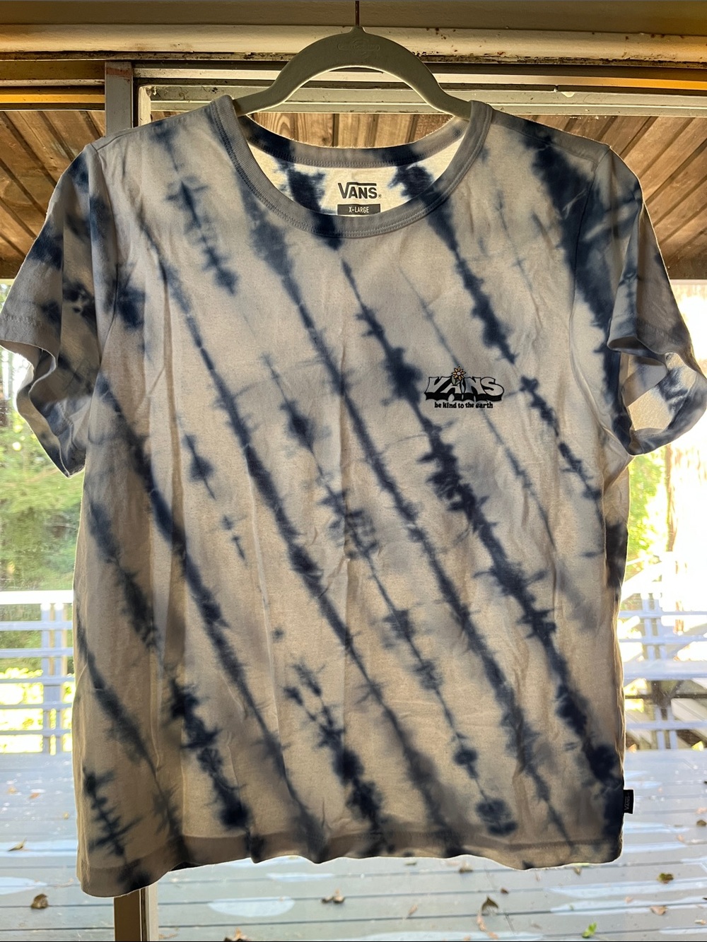 Vans White and Navy Tie-Dye Short Sleeve Tee